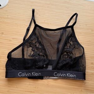 Calvin Klein Black Lace & Mesh Bralette